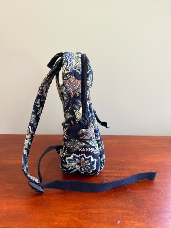 Vera Bradley Campus Cotton Quilted Backpack Small Bookbag Java Navy Camo Floral main image 11